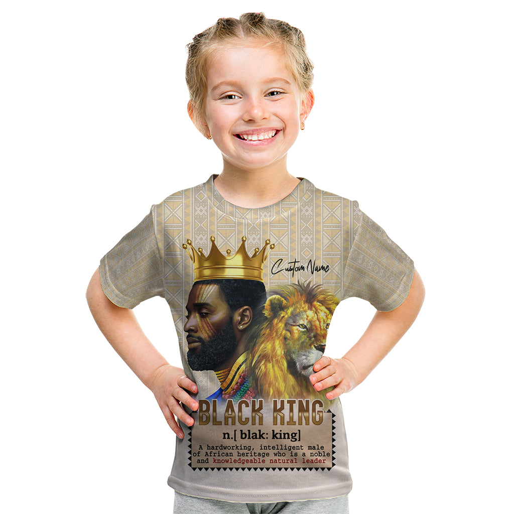 Lion Black King Kid T Shirt African Heritage - Wonder Print Shop
