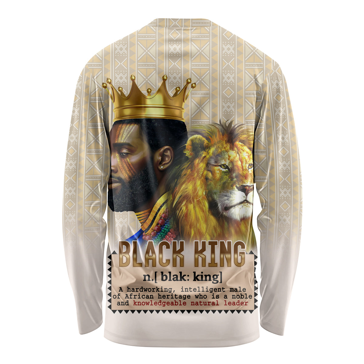 Lion Black King Long Sleeve Shirt African Heritage - Wonder Print Shop