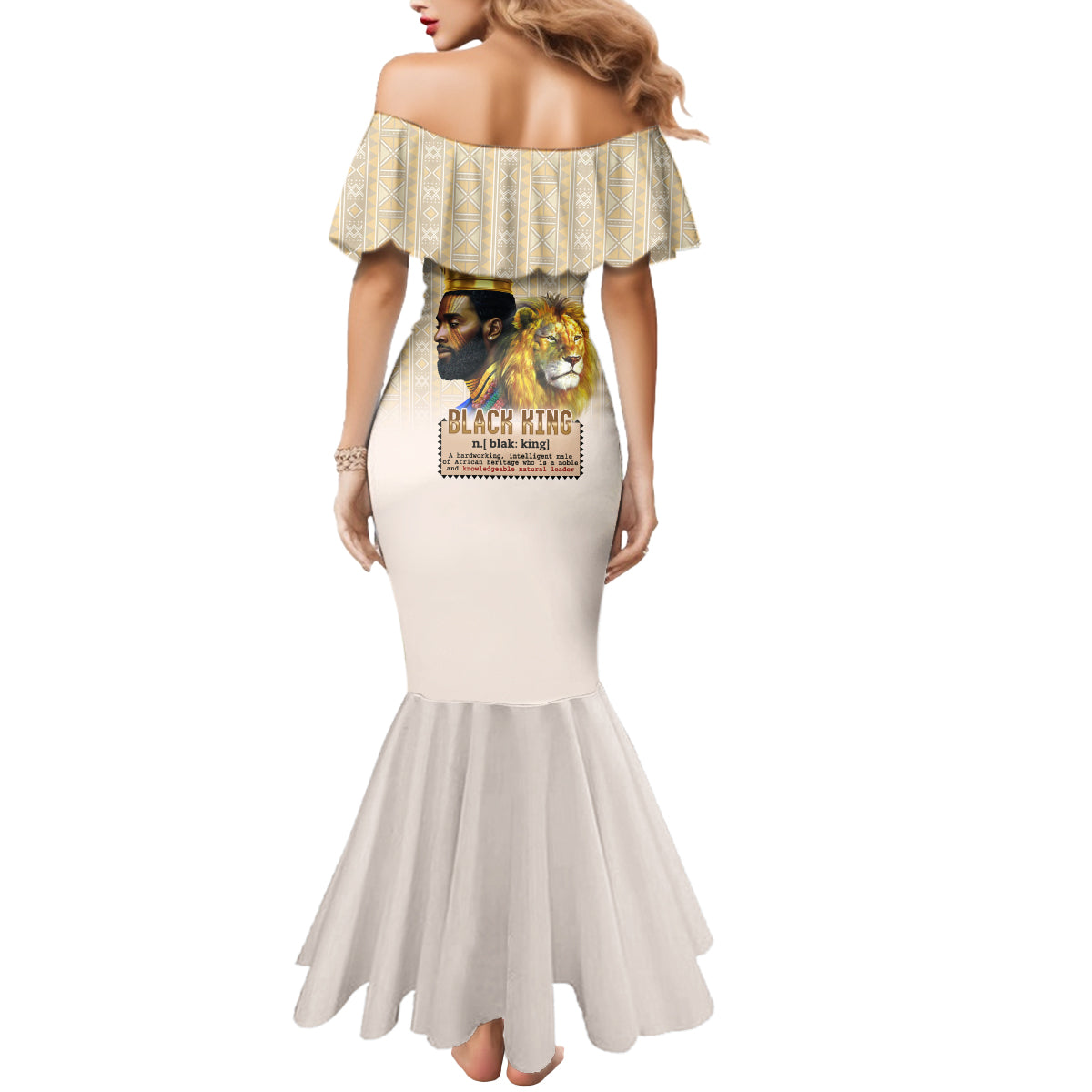Lion Black King Mermaid Dress African Heritage - Wonder Print Shop