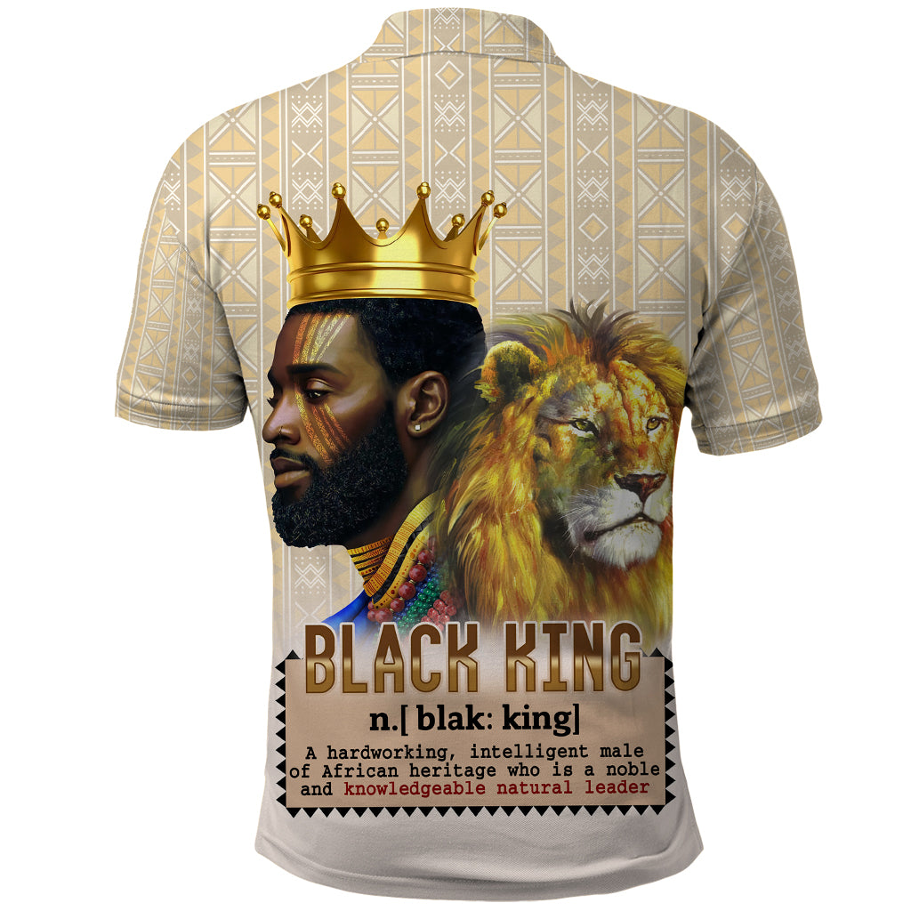 Lion Black King Polo Shirt African Heritage - Wonder Print Shop