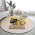 Lion Black King Round Carpet African Heritage
