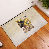 Lion Black King Rubber Doormat African Heritage - Wonder Print Shop