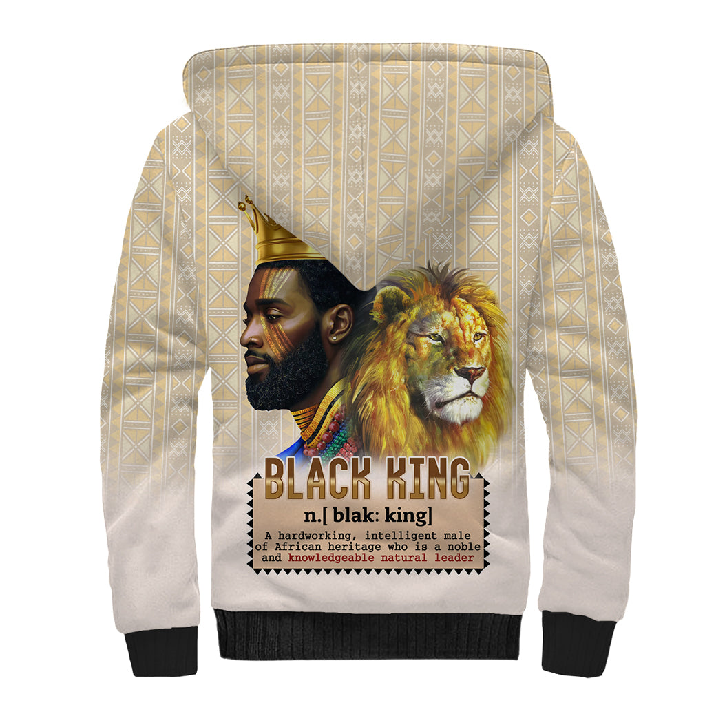 Lion Black King Sherpa Hoodie African Heritage - Wonder Print Shop