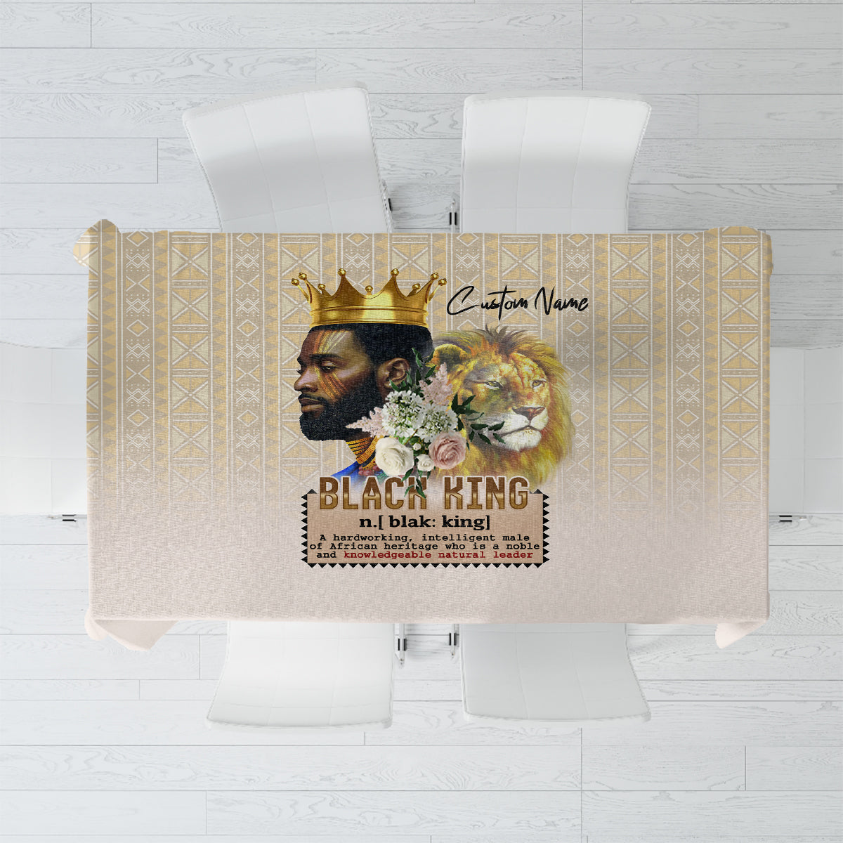 Lion Black King Tablecloth African Heritage - Wonder Print Shop