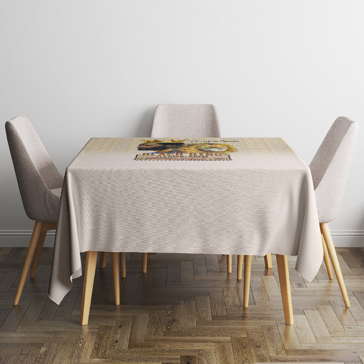 Lion Black King Tablecloth African Heritage - Wonder Print Shop
