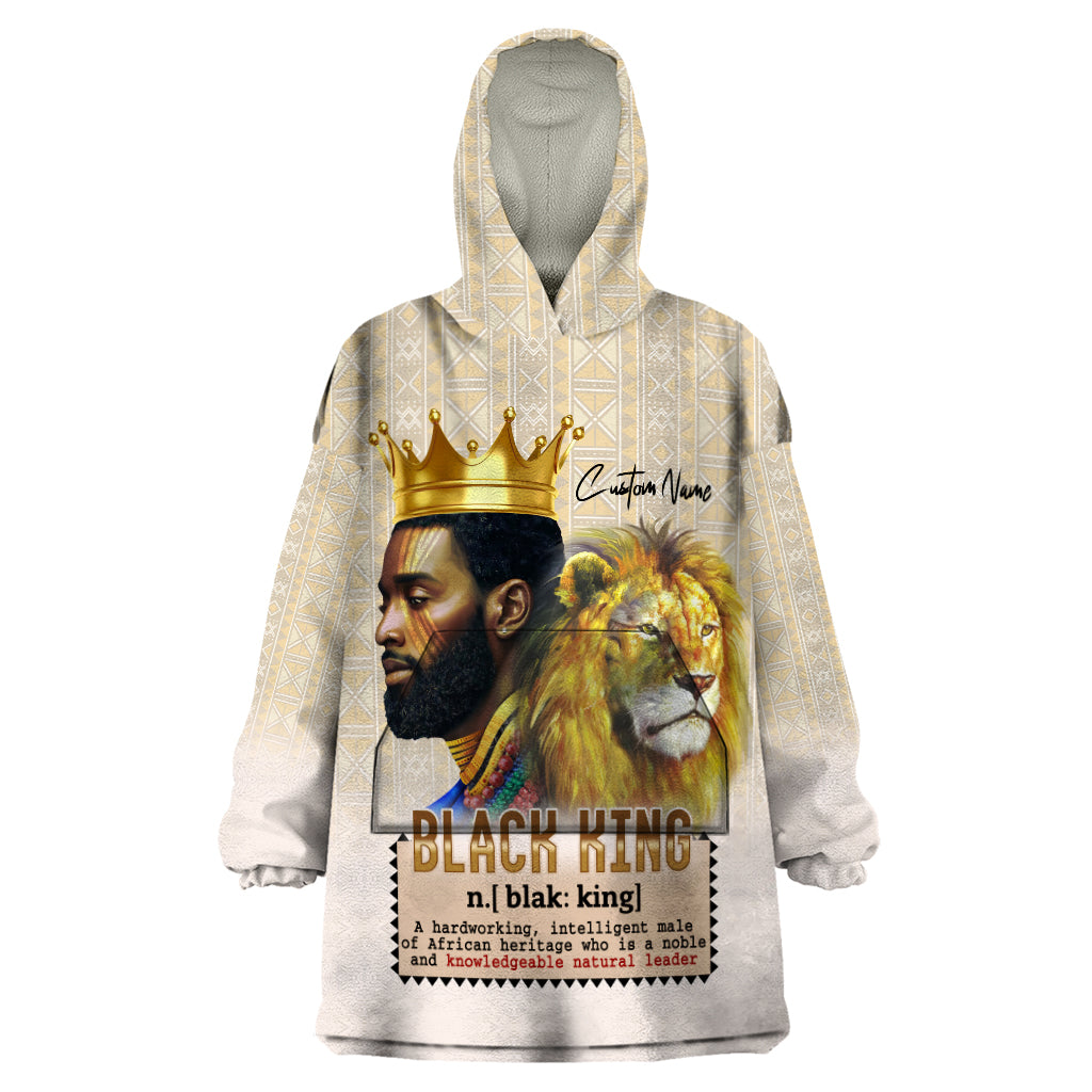 Lion Black King Wearable Blanket Hoodie African Heritage - Wonder Print Shop
