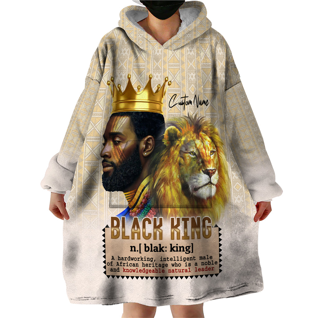 Lion Black King Wearable Blanket Hoodie African Heritage - Wonder Print Shop