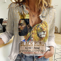 Lion Black King Women Casual Shirt African Heritage - Wonder Print Shop