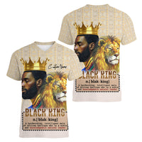 Lion Black King Women V Neck T Shirt African Heritage - Wonder Print Shop