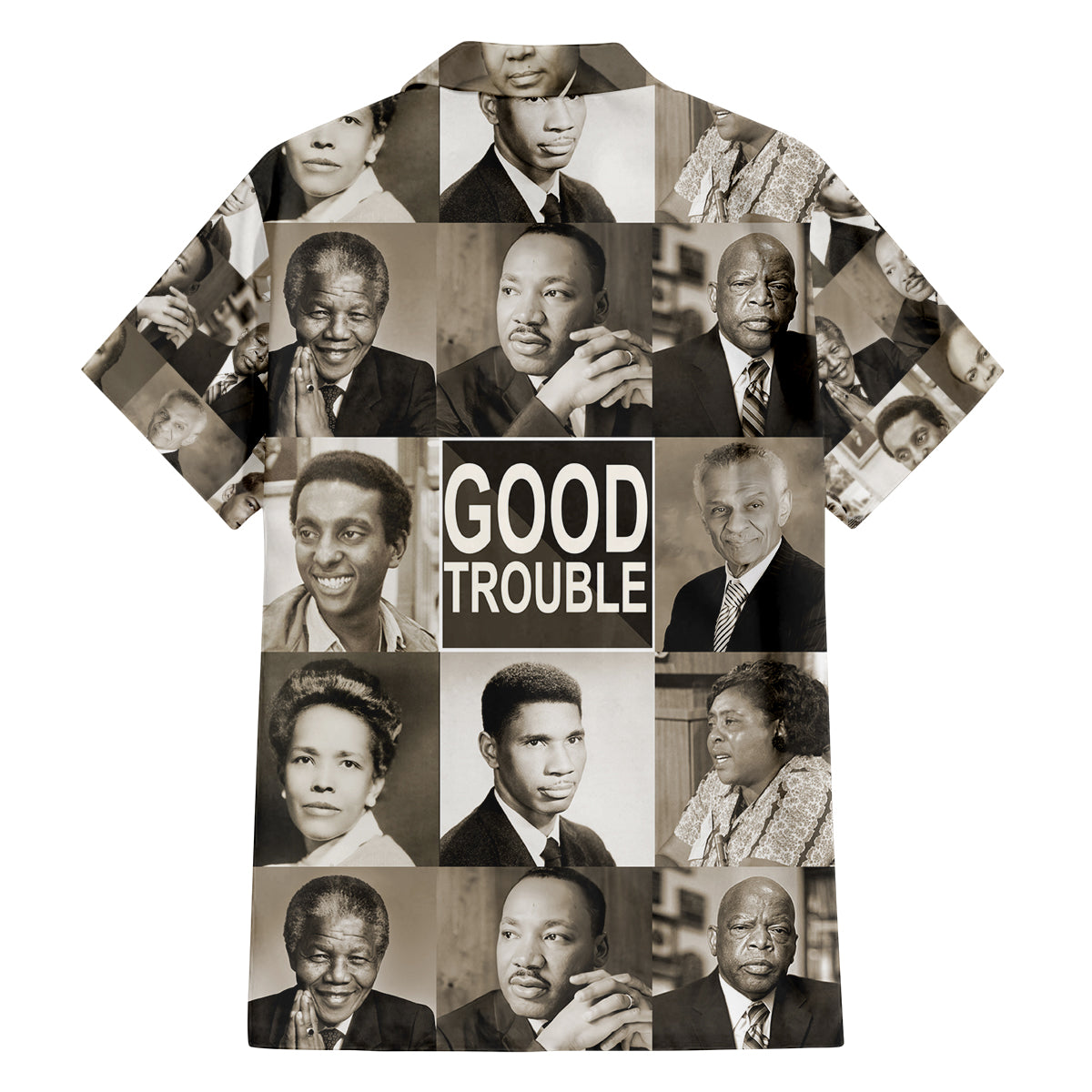 Good Trouble Family Matching Off Shoulder Short Dress and Hawaiian Shirt Civil Rights Leaders - Wonder Print Shop