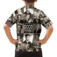 Good Trouble Family Matching Short Sleeve Bodycon Dress and Hawaiian Shirt Civil Rights Leaders - Wonder Print Shop