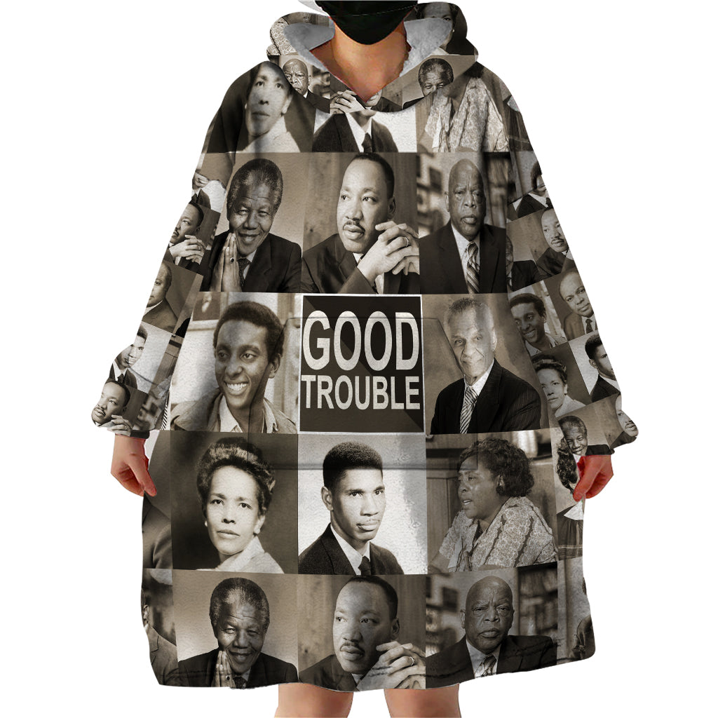 Good Trouble Wearable Blanket Hoodie Civil Rights Leaders - Wonder Print Shop