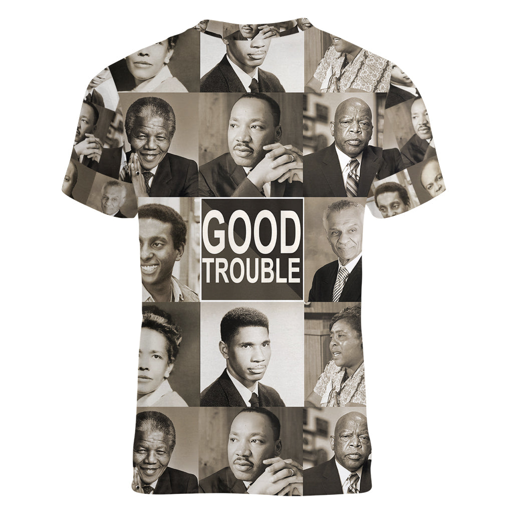 Good Trouble Women V Neck T Shirt Civil Rights Leaders - Wonder Print Shop