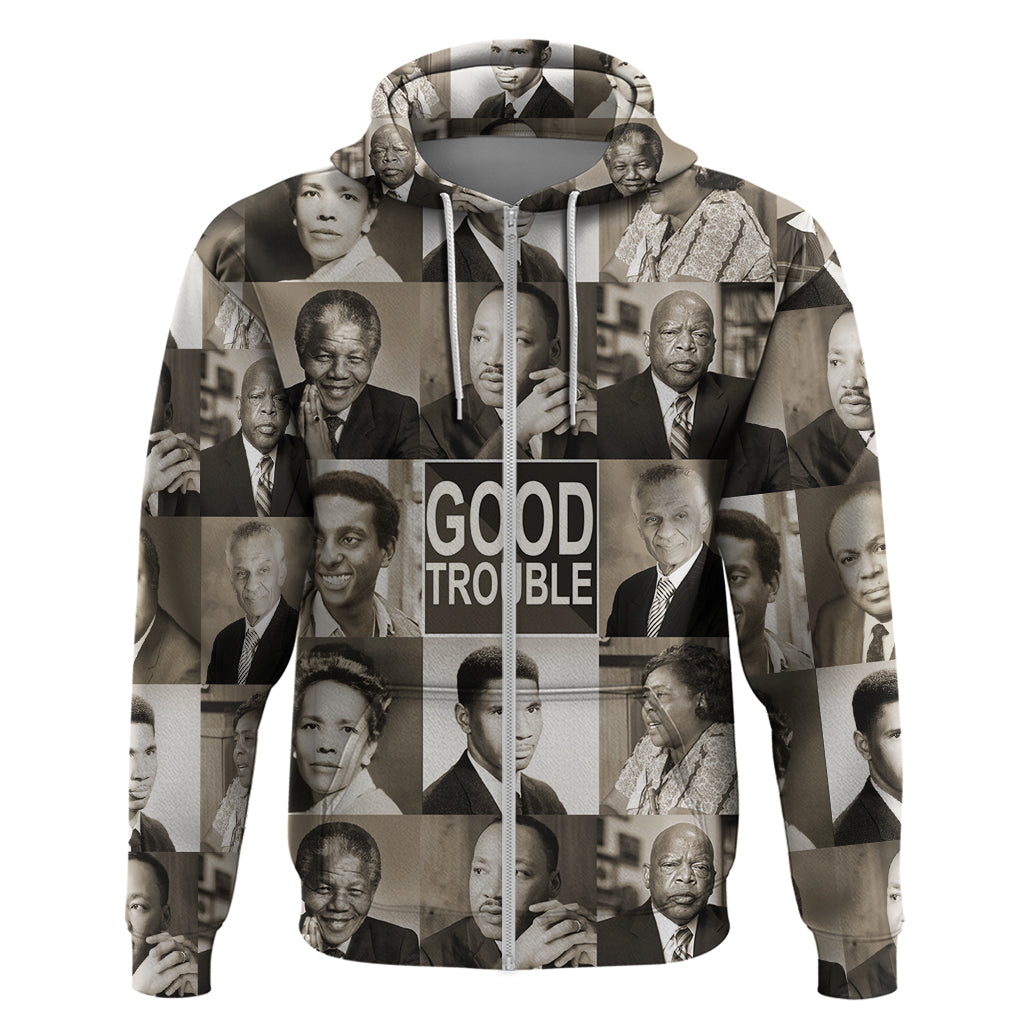 Good Trouble Zip Hoodie Civil Rights Leaders - Wonder Print Shop
