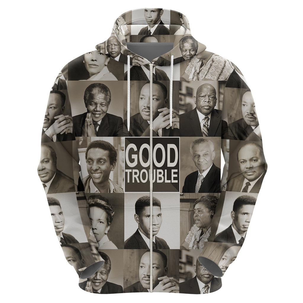 Good Trouble Zip Hoodie Civil Rights Leaders - Wonder Print Shop