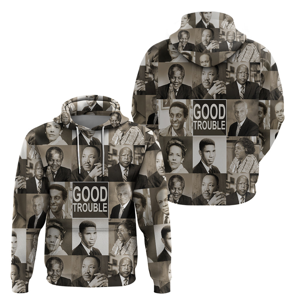Good Trouble Zip Hoodie Civil Rights Leaders - Wonder Print Shop