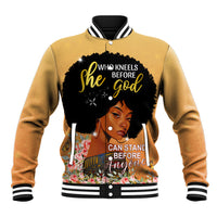 Personalized African Black Women Baseball Jacket She Who Kneels Before God - Wonder Print Shop