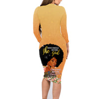 Personalized African Black Women Family Matching Long Sleeve Bodycon Dress and Hawaiian Shirt She Who Kneels Before God - Wonder Print Shop