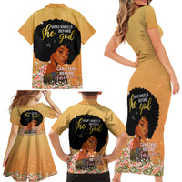Personalized African Black Women Family Matching Short Sleeve Bodycon Dress and Hawaiian Shirt She Who Kneels Before God - Wonder Print Shop