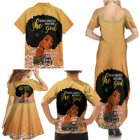 Personalized African Black Women Family Matching Summer Maxi Dress and Hawaiian Shirt She Who Kneels Before God - Wonder Print Shop