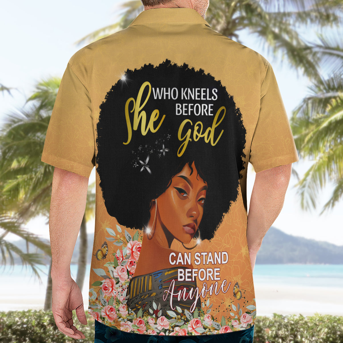 Personalized African Black Women Hawaiian Shirt She Who Kneels Before God - Wonder Print Shop