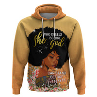 Personalized African Black Women Hoodie She Who Kneels Before God - Wonder Print Shop