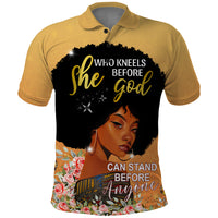 Personalized African Black Women Polo Shirt She Who Kneels Before God - Wonder Print Shop