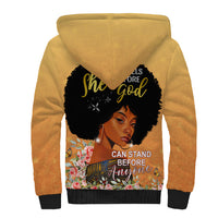 Personalized African Black Women Sherpa Hoodie She Who Kneels Before God - Wonder Print Shop