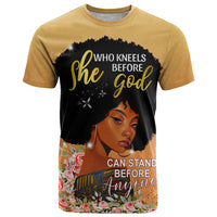 Personalized African Black Women T Shirt She Who Kneels Before God - Wonder Print Shop