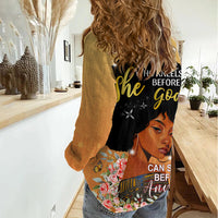 Personalized African Black Women Women Casual Shirt She Who Kneels Before God - Wonder Print Shop
