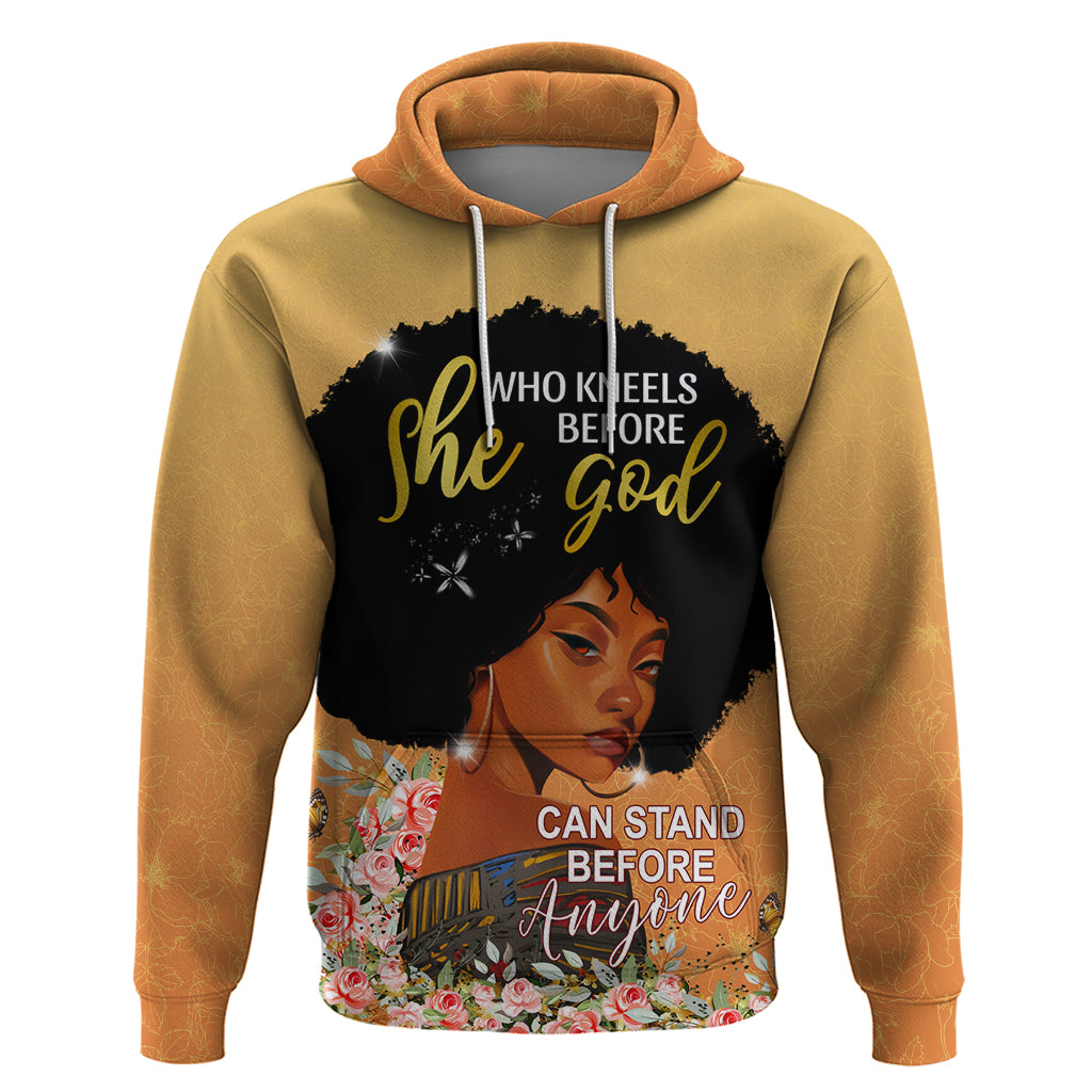 Personalized African Black Women Zip Hoodie She Who Kneels Before God - Wonder Print Shop