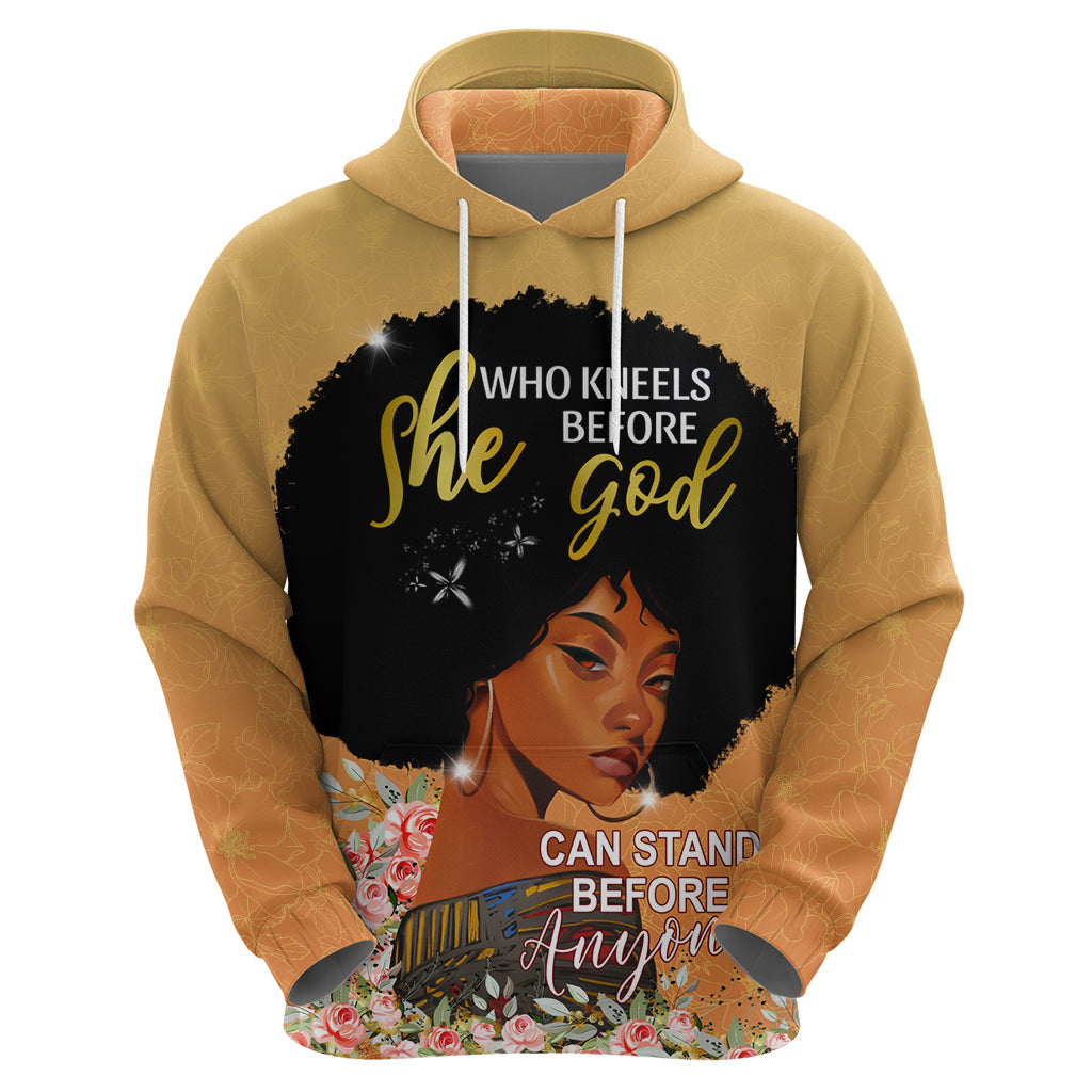 Personalized African Black Women Zip Hoodie She Who Kneels Before God - Wonder Print Shop