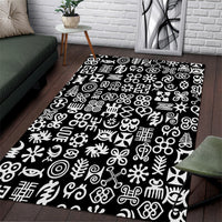 Mix Adinkra Area Rug Black Pattern - Wonder Print Shop