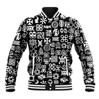 Mix Adinkra Baseball Jacket Black Pattern - Wonder Print Shop