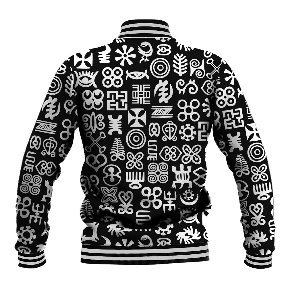 Mix Adinkra Baseball Jacket Black Pattern - Wonder Print Shop