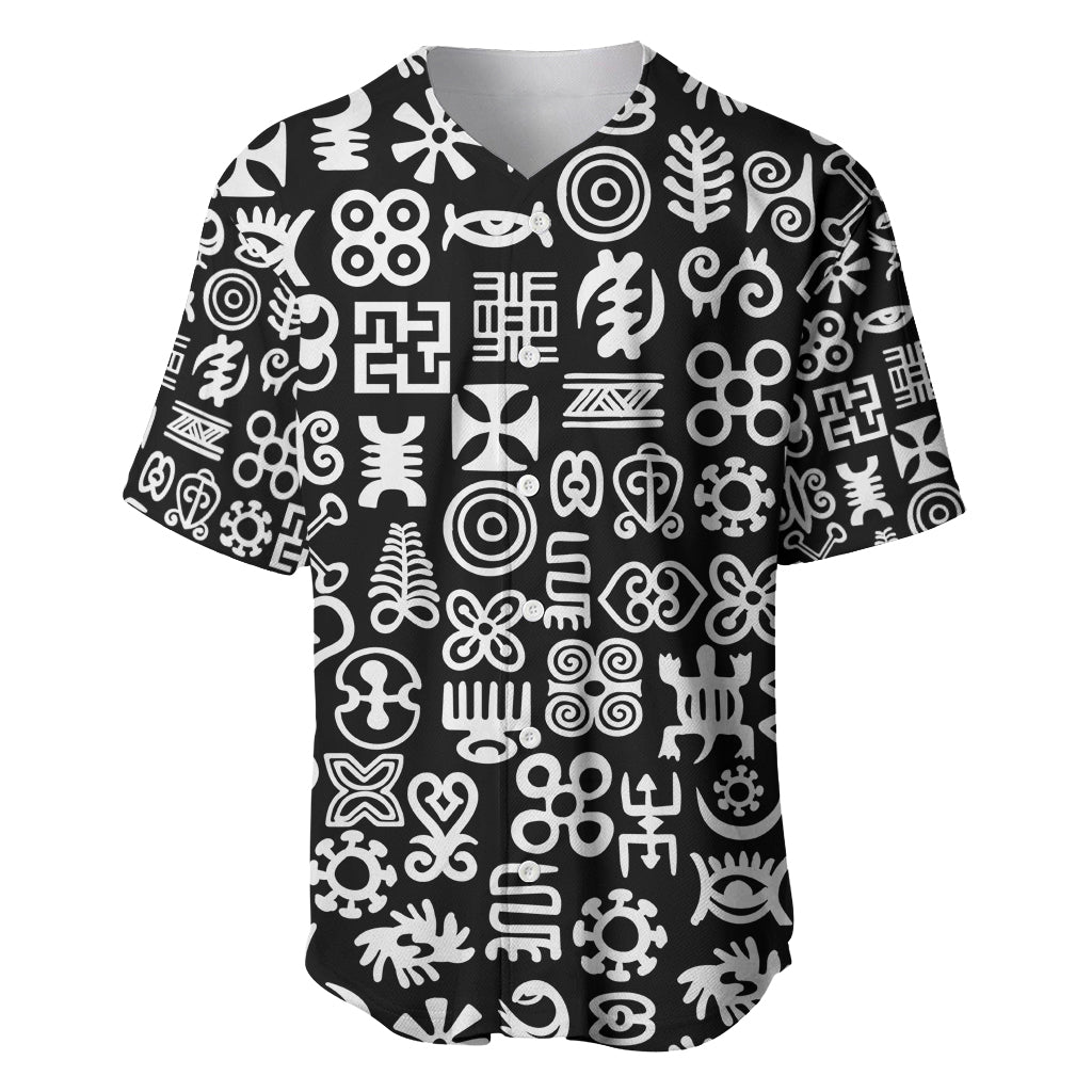 Mix Adinkra Baseball Jersey Black Pattern - Wonder Print Shop