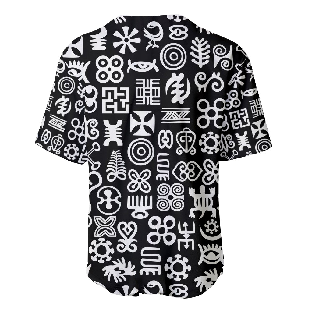 Mix Adinkra Baseball Jersey Black Pattern - Wonder Print Shop