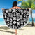 Mix Adinkra Beach Blanket Black Pattern