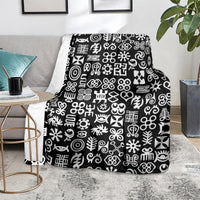 Mix Adinkra Blanket Black Pattern