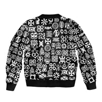 Mix Adinkra Bomber Jacket Black Pattern - Wonder Print Shop