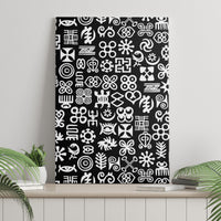 Mix Adinkra Canvas Wall Art Black Pattern - Wonder Print Shop