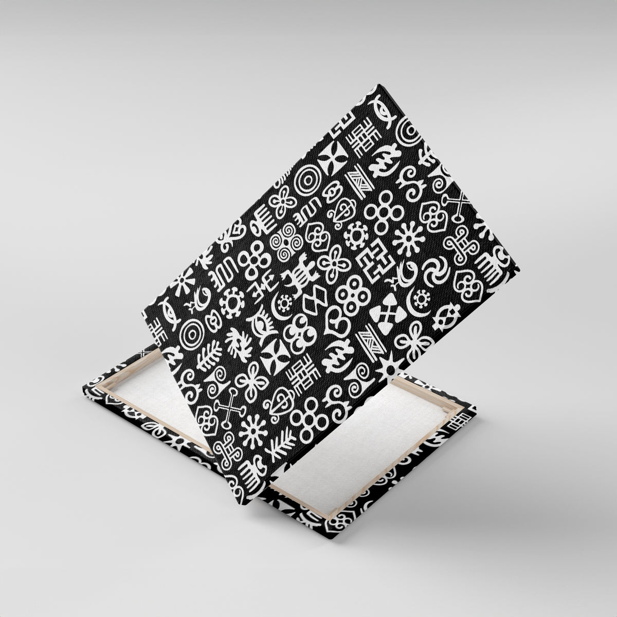 Mix Adinkra Canvas Wall Art Black Pattern - Wonder Print Shop