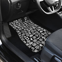 Mix Adinkra Car Mats Black Pattern - Wonder Print Shop