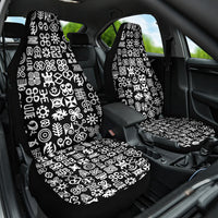 Mix Adinkra Car Seat Cover Black Pattern - Wonder Print Shop