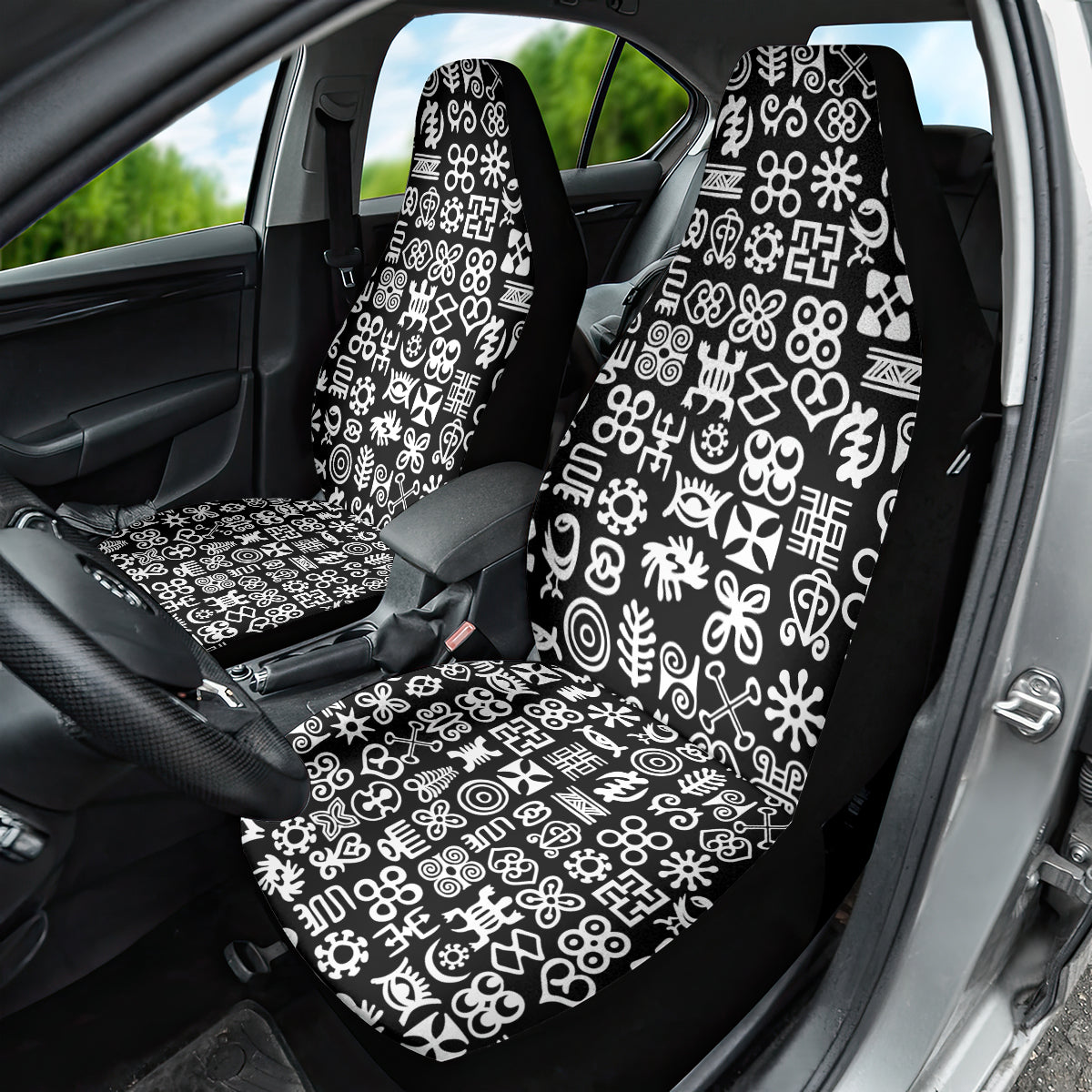 Mix Adinkra Car Seat Cover Black Pattern - Wonder Print Shop