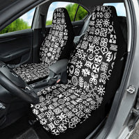 Mix Adinkra Car Seat Cover Black Pattern - Wonder Print Shop