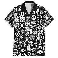 Mix Adinkra Family Matching Long Sleeve Bodycon Dress and Hawaiian Shirt Black Pattern - Wonder Print Shop