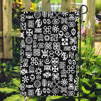 Mix Adinkra Garden Flag Black Pattern - Wonder Print Shop