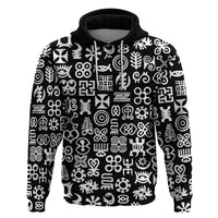 Mix Adinkra Hoodie Black Pattern - Wonder Print Shop