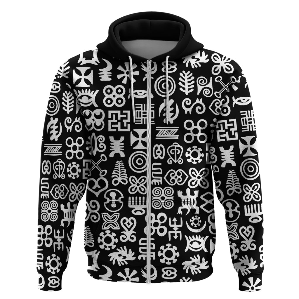 Mix Adinkra Hoodie Black Pattern - Wonder Print Shop